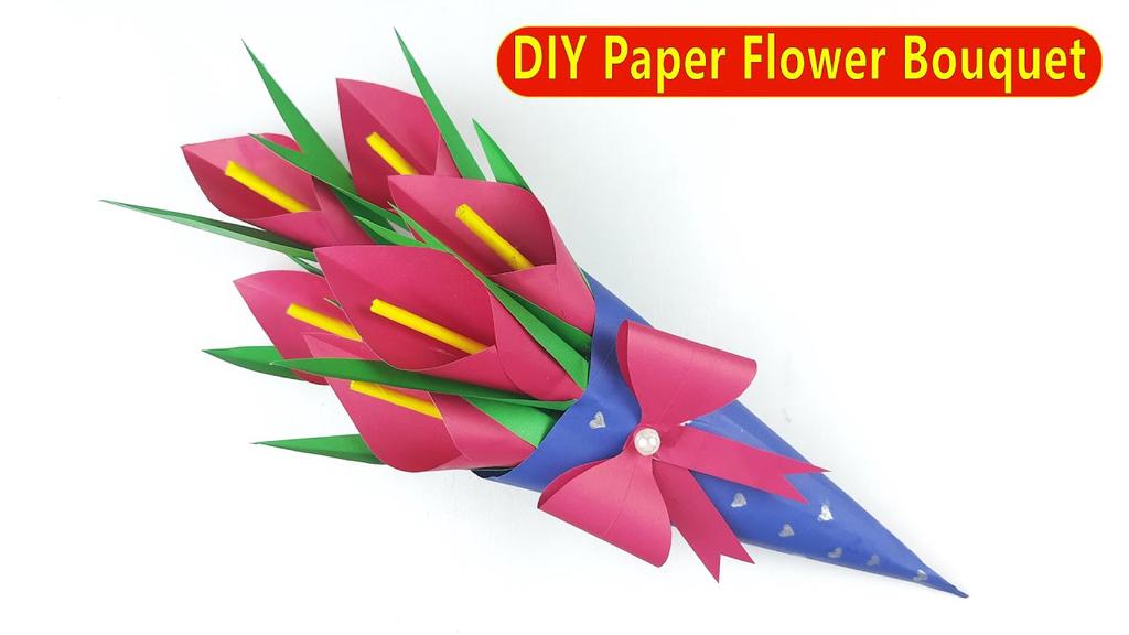 'Video thumbnail for DIY Paper Flower Bouquet/ Floral Bouquet - Easy Paper Crafts'