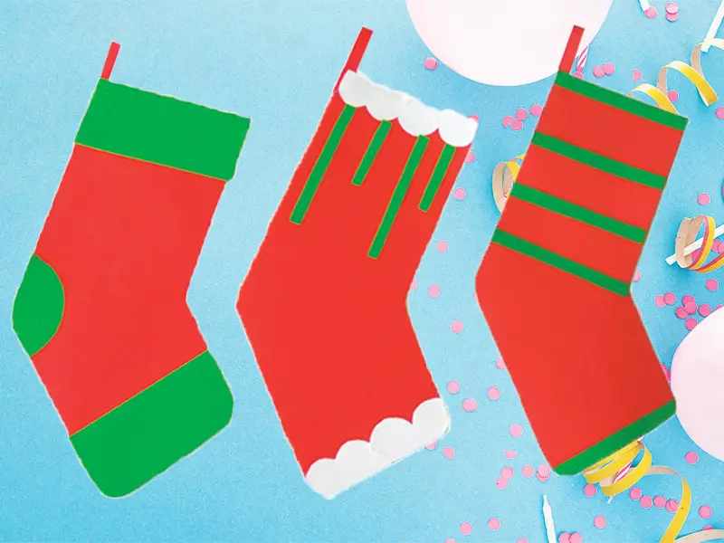 How to make paper Christmas stockings